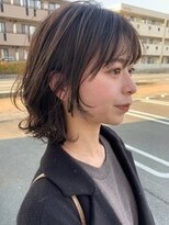 カノエ 防府田島店(canoe)&nbsp;外ハネボブ シースルーバング  ブリーチなしダブルカラー