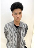 オールバック刈り上げベリーショートパーマ