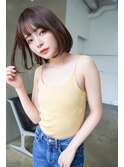大人かわいい　チョコレートブラウン　ボブ