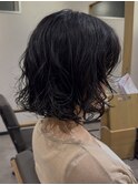 ドライパーマゆるめパーマウルフパーマミディアムパーマ銀座暗髪