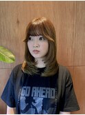 くびれヘア/アプリコットオレンジ/夏のヘアアレンジ/八事