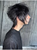 メンズ/ウルフカット/ホワイトグレージュ/レイヤーカット