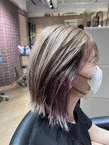 アーカイブ(archive)&nbsp;切りっぱなし/前下がり/ベージュ/インナーカラー/ヴァイオレット