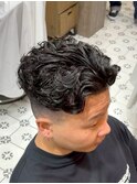 ラルフカール　ニュアンスパーマ　センターパート　メンズパーマ