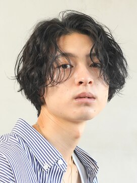 フィフス 大分(fifth) 大分スパイラルパーマメンズカットセンターパートツーブロック
