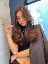 アンジェリカラボ 梅田店(ANGELICA LABO)&nbsp;韓国風くびれレイヤーカット×グレージュ×透明感ブラウン川又