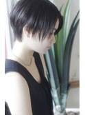【Creo】ピュアブラック×ハンサムショート#ワンサイドショート