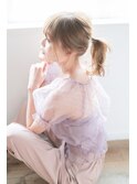 簡単アレンジ華やかポニー