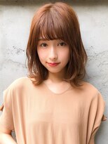 大人かわいい フェザーバング カーキグレージュ 小顔カット ♪