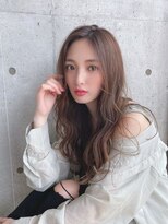 ジーナ セントラル銀座(Zina)&nbsp;小顔セミウェットウェーブピンクベージュハイライトカラー