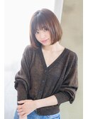 大人かわいい小顔ひし形ショートボブ30代40代50代綱島