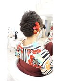 卒業式ウェーブシニヨン 袴 着付け