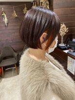 ジャム(Jam)&nbsp;【Jam會田】ミニボブ×インナーオレンジ×全体はモーヴピンク