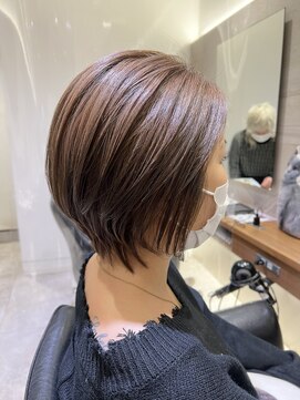 シェル 国分寺(shell) ベージュ/カーキベージュ/ブリーチあり/ショート/ショートボブ