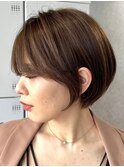 30代40代大人女性/前髪ありショートボブ/ショートヘア/髪質改善