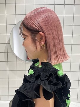 ニトバイアンキシム(nit by ahnkism) ボブミルクティーベージュブリーチダブルカラー堀江