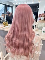 ドットハリス(.Hallis)&nbsp;ホワイトピンク/ホワイトブリーチ/ レイヤーカット/髪質改善