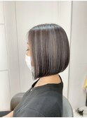 ブリーチハイトーンホワイトグレージュダブルカラーボブ/新宿