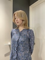 ソワンドゥブレスシエン 堀江店(soin de brace CIEN)&nbsp;韓国風顔周りミディアムレイヤー×blonde milk tea