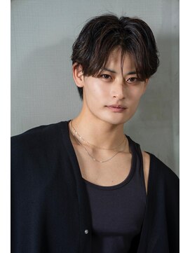 メンズソース 堺東(MEN'S SOURCE) 毛流れセンターパート×黒髪ヘア/メンズ