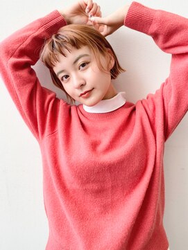 ケーツー あべのキューズモ－ル店(K-two) [K-two]オン眉 暖色系カラー ショート ボブ[天王寺/阿倍野]