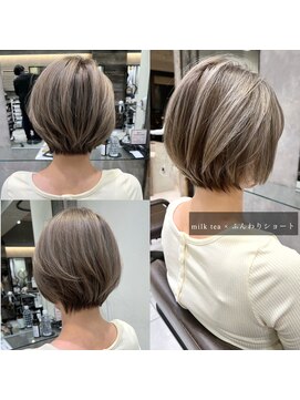 トルネード(TORNADO) ミルクティーベージュ×ふんわりショートボブ