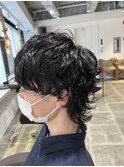 マッシュウルフパーマ