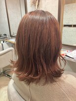 ユッカ エコル 塚口(YUCCA ekolu)&nbsp;【ekolu ANNA】外ハネミディボブ/アプリコットカラー/ラフカール