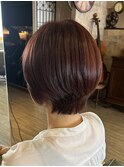 ピンクベージュ×ショート