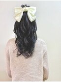 愛され // ハーフアップ × リボンバレッタ