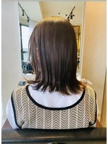 アン たまプラーザ(un) 外ハネ+イルミナグレージュ+髪質改善オージュア