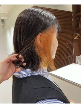 クラップス 杉田店(CLAPS) イヤリングカラー/インナーカラー/ケアブリーチ/オレンジカラー