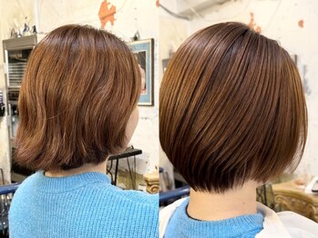 スリースリーナイン ヘアーアンドメイク(339 hair&make)の写真/癖毛には2つ選択肢があります！縮毛矯正でキレイに楽！か、時間をかけてクセを活かした髪型を作る！です！