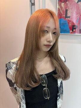 ペレ 渋谷(PELE) デザインカラー/レイヤーカット/ウェットヘア/オリーブベージュ