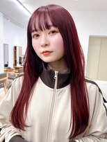 セイドット リー(Say. Ree)&nbsp;Say.ree レッド ベージュピンク ベビーピンク ぱっつん前髪 原宿