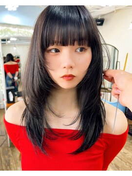 アンメリーアン(Ann merry ann) 20代30代透明感暗髪アッシュブルーグレージュ丸みボブ