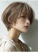 ☆ダークパープルナチュラルショートミルクブラウン髪質改善ボブ