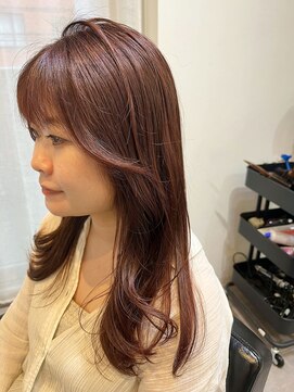 フルール(Fleur) 恵比寿 レイヤーカット ボルダーカラー 赤髪 レッドブラウン