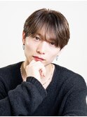 韓国ヘアニュアンスコンマバングセンターパートフェザーパーマ