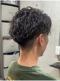 ツイストスパイラル　かき上げオールバック　30代メンズパーマ
