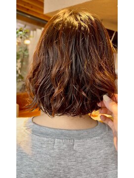 ルックアット(Look at) 【Look at】パーマミディ似合わせカット着物ヘアダークアッシュ