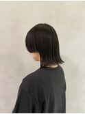 個性派切りっぱなしボブ
