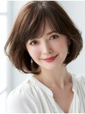 40代の若見え丸みショートボブ