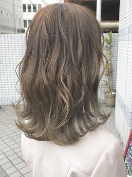 ウノプリール 茶屋町店(unopulir) 【unopulir永尾】ラフウェーブ☆ハイライトアッシュグレージュ