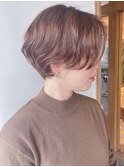 【morio 原宿】ハンサムショートパーマ　前髪なし　センター分け