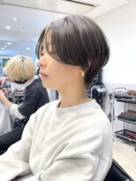 グラフ 蔵前(GRAFF) グレージュ/ハンサムショート/前髪なし/前下がりショートボブ