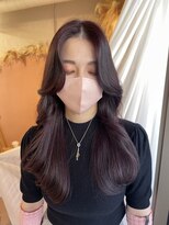 ユニ 表参道(uni)&nbsp;【uni】新野　リアル韓国ヘア　ワンカールレイヤースタイル