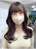 ダブルカラーピンクベージュベージュカラーケアブリーチレイヤー