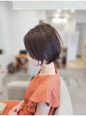 ☆質感にこだわった丸みショートボブ×透明感カラー