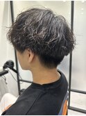 ツーブロかりあげメンズスパイラルパーマ
